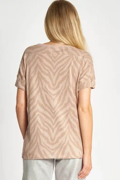 Zhrill Tops & Shirts*ZHRAHEL AOP TAUPE