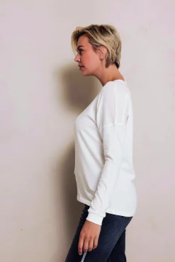 Zhrill Tops & Shirts*ZHRAHEL LS OFF WHITE