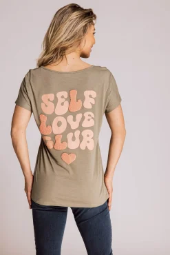 Zhrill Tops & Shirts*ZHSHELLY SELFLOVE OLIVE